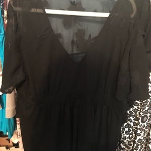 Torrid 3 Embroidered Sheer Chiffon Babydoll Top